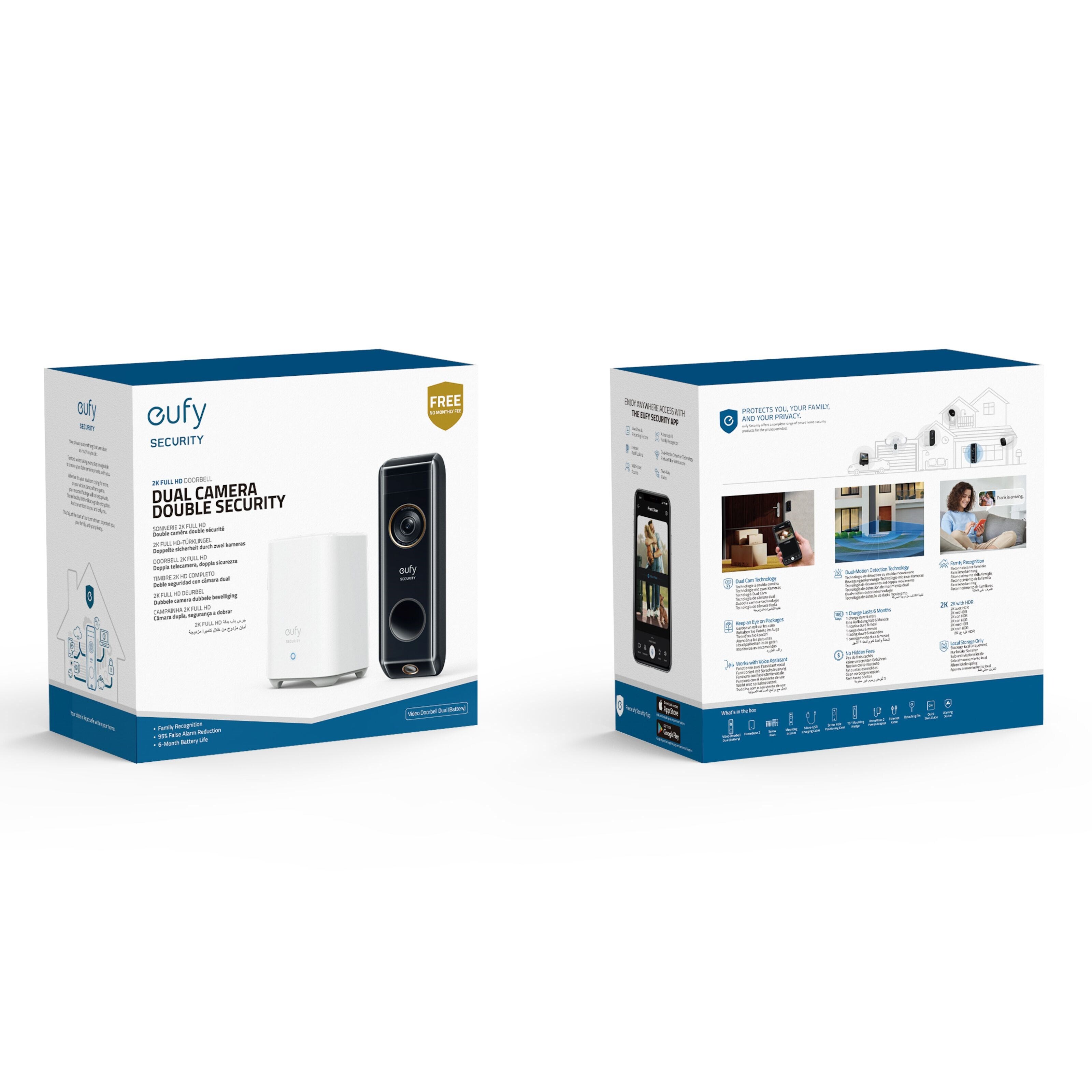 Eufy Dual Video Doorbell 2K Dørklokke med basestasjon