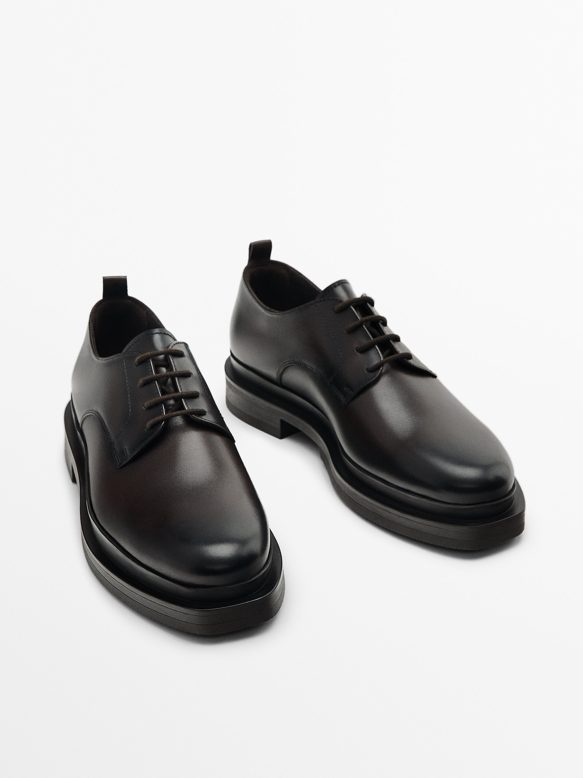 Sapato de couro napa marrom - Studio - MARROM