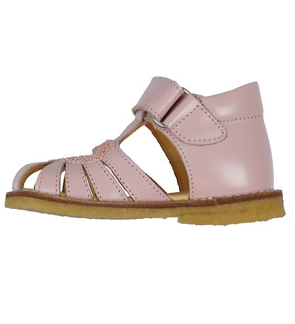 Angulus Sandalen - Herzsandale - Pale Rose/Rose Glitter