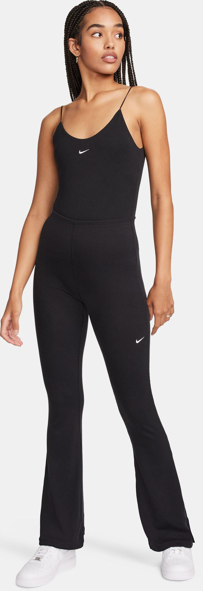 Sportswear Chill Knit Ribbed Flared Leggings Dame 010/Black/Sail