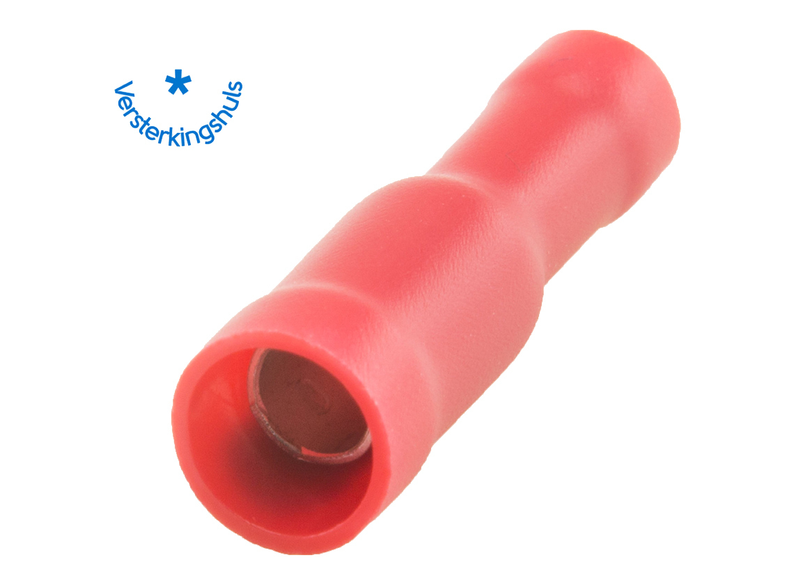 BBA ronde stekkerverbinder geïsoleerd (10x stuks) - red