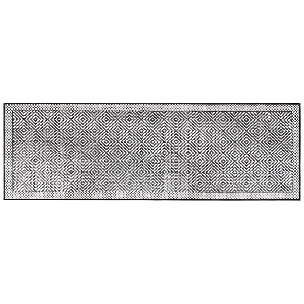 Tapis d'extérieur gris et blanc 80x250 cm design réversible