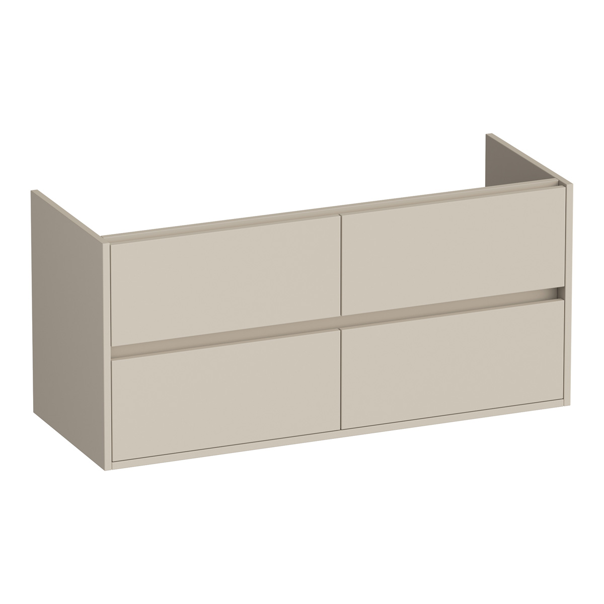 Brauer Adore onderkast 120cm met 4 softclose lades en 2 sifon uitsparingen beige mat
