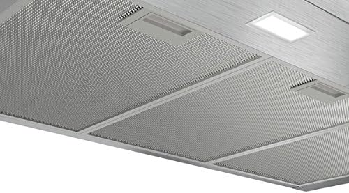 Bosch DWP96BC50 Serie 2 Wandesse, 90 cm breit, Um- & Abluft, Made in Germany, LED-Beleuchtung gleichmäßige Ausleuchtung, Drucktastenschalter, 3 Leistungsstufen, Metallfettfilter spülmaschinengeeignet