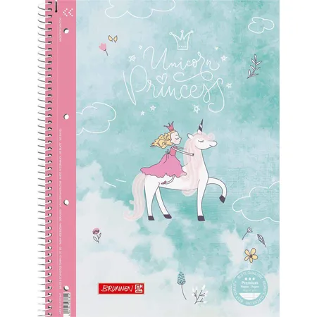 BRUNNEN Collegeblock Premium Unicorn Princess A4 liniert, mit Randlinie innen und außen, Lin. 27