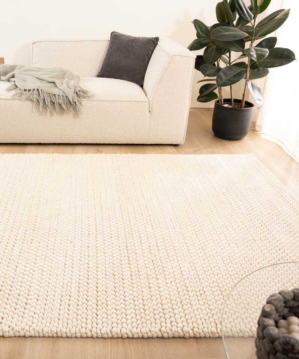 Nordic Weavers Wollen vloerkleed - LÃ¸kke ivoor - 240x340 cm