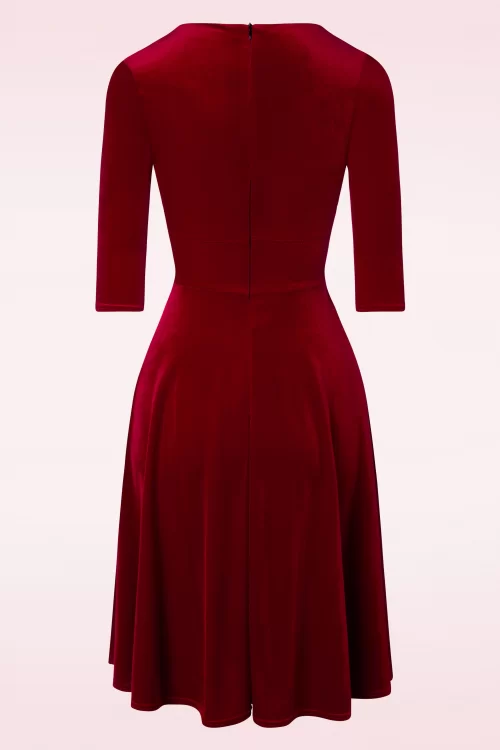 Vintage Chic for Topvintage Maddison swingjurk in rood fluweel