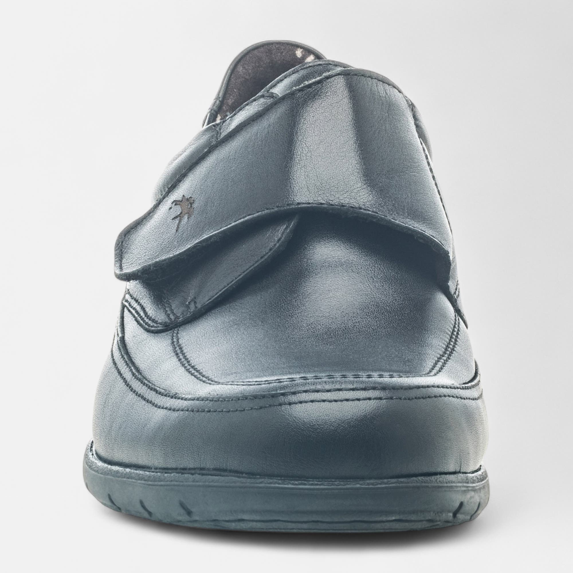 Mocassins pieds sensibles Homme en cuir noir