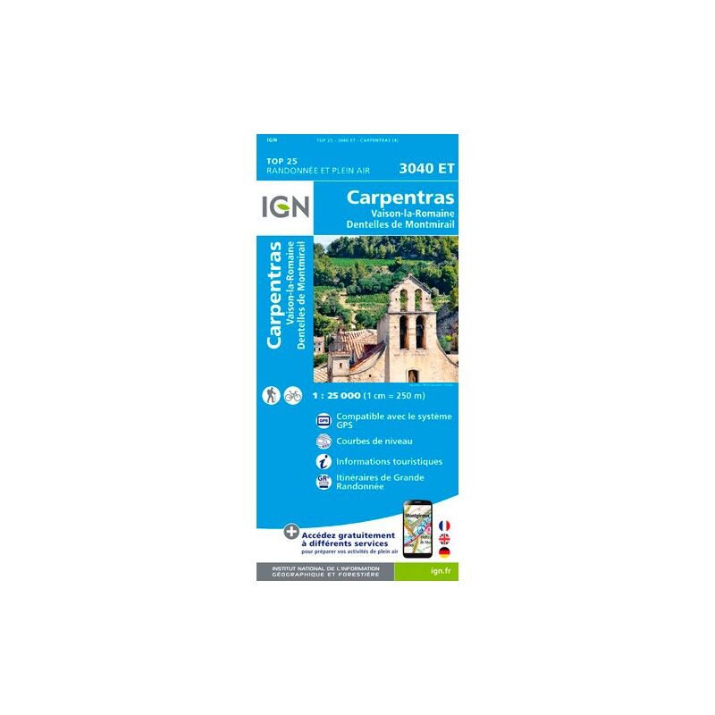 Carpentras. Vaison La Romaine. Dentelles De Montmirail - Carte topographique