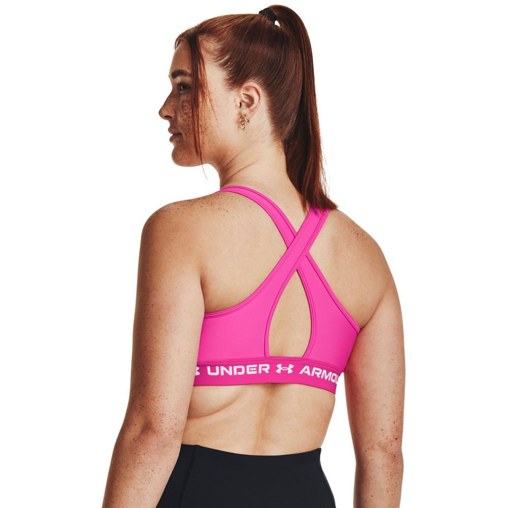 Under Armour CROSSBACK MID - Brassière Femme rose