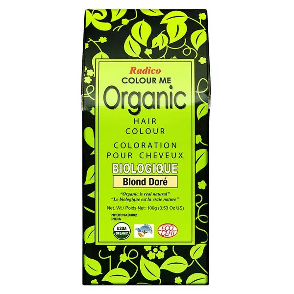 Radico Coloração Orgânica à Base de Plantas para Cabelo Loiro Dourado 100g