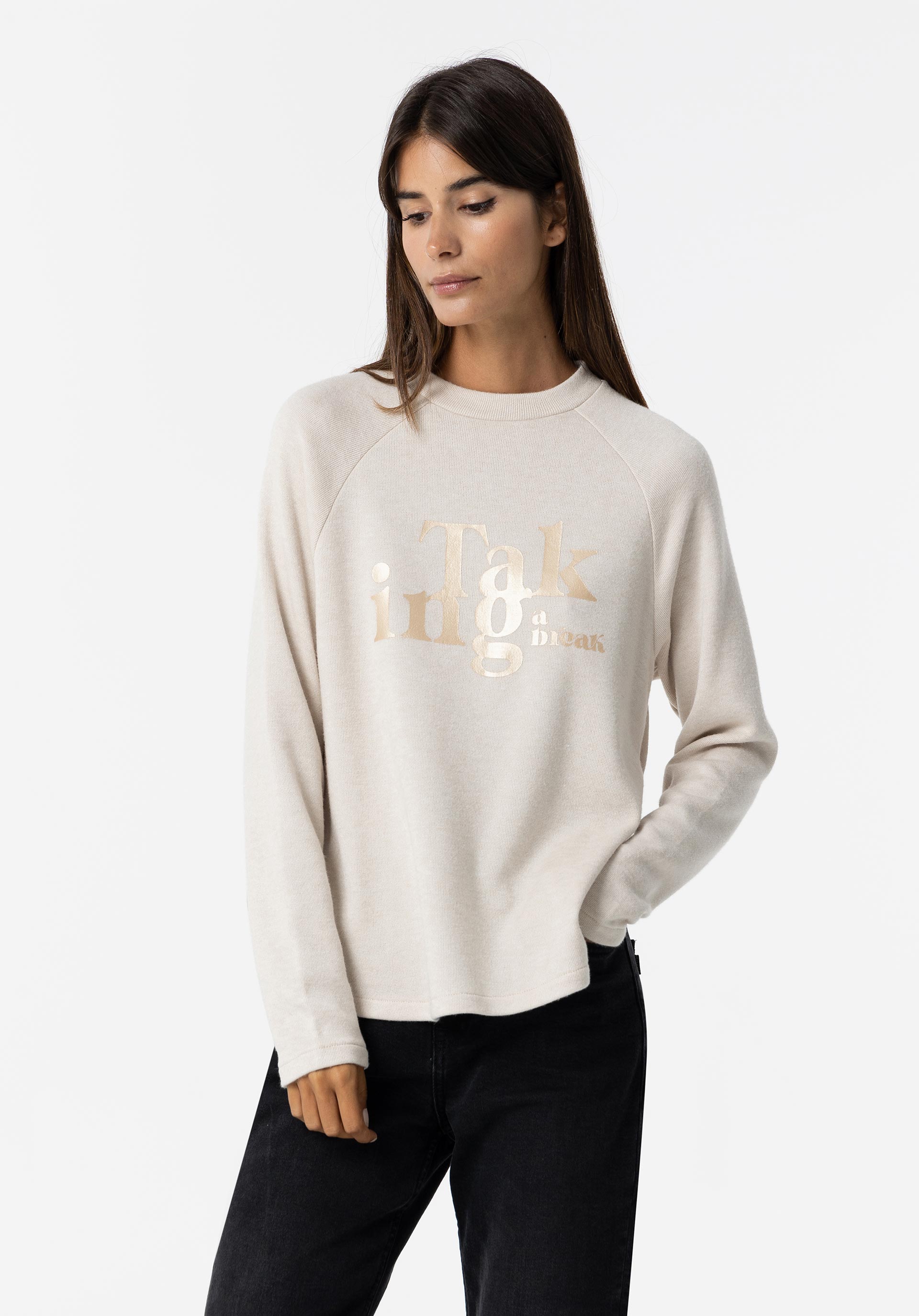 Sweatshirt com Texto Frontal