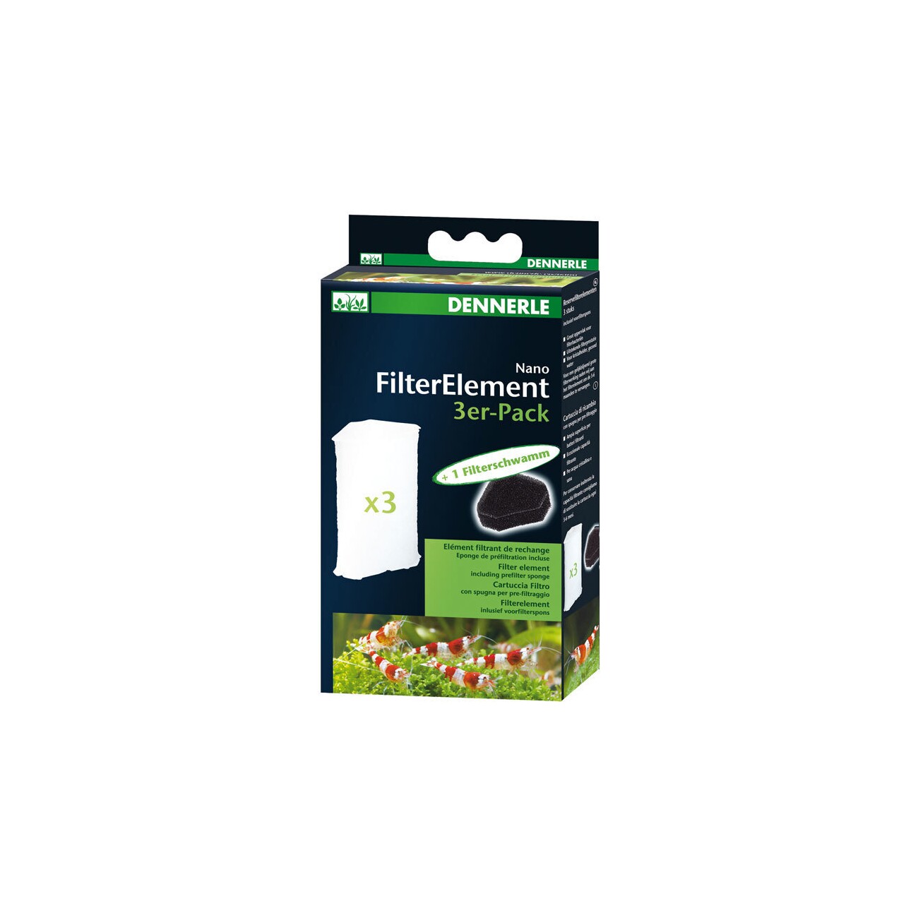 DENNERLE Nano Eckfilter, Ersatzkartusche 3er