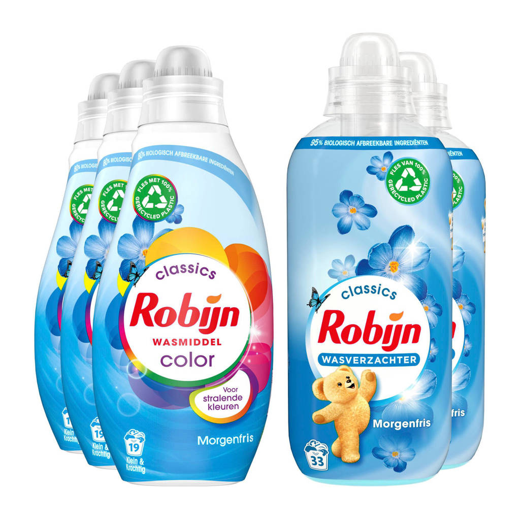 wasmiddel en wasverzachter pakket - Morgenfris - set van 5 - 60 wasbeurten