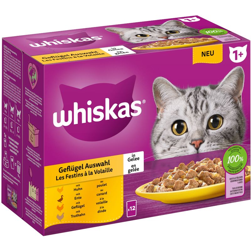 Whiskas 1+, adulte 12 x 85 g