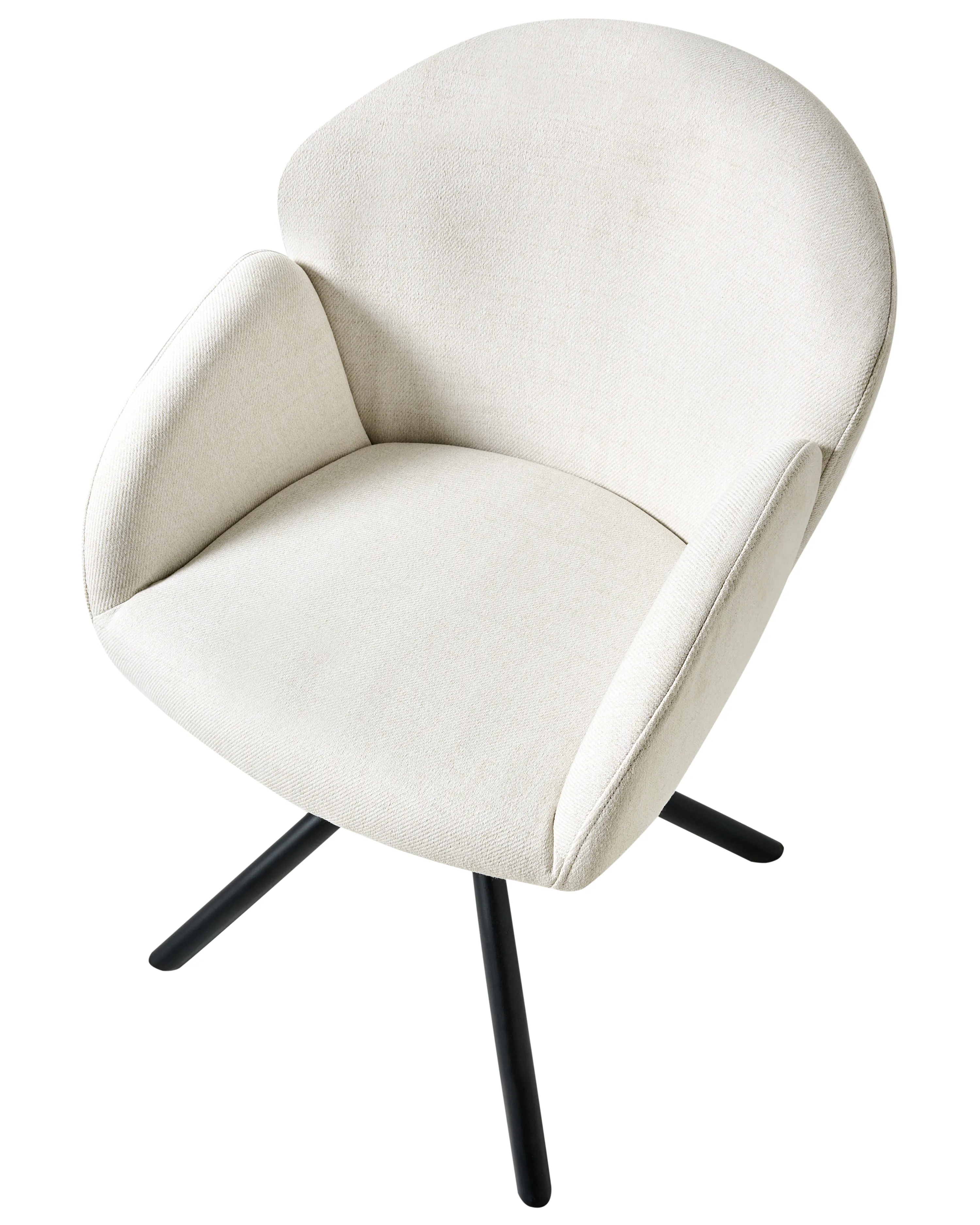 Set van 2 eetkamerstoelen draaibaar MAYBEE Stof Gebroken wit