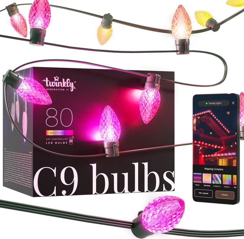 Twinkly - C9 - LED-lamp - RGB - Groene Kabel - 80 Lampen - 24,4m