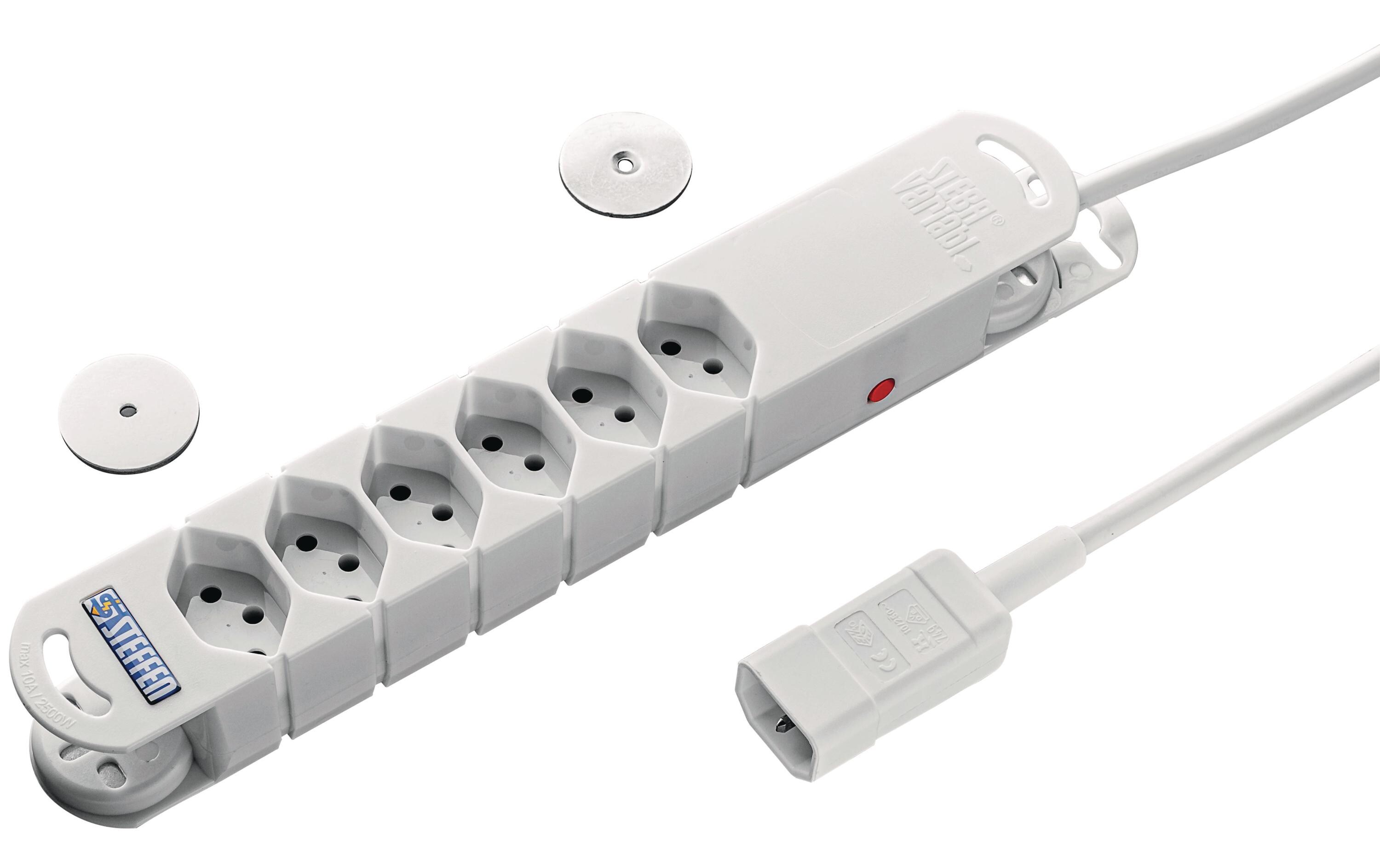 Steckdosenleiste STEBA VARIABL 6 T13Steckdosenleiste, Weiss