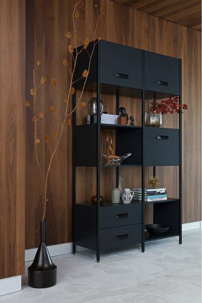 Vakkenkast Legacy Legacy Vakkenkast Hout/metaal matzwart