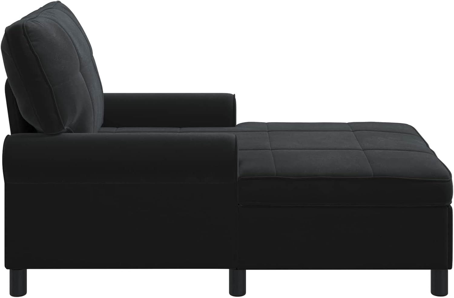 vidaXL Lounge-Liege mit Kissen Schwarz 91 x 157 x 91 cm Samt, Wohnzimmer, Rechteckig, Modern, Langlebig, Elegantes Design, Komfort, Vielseitige Nutzung, Funktional, Stilvolle Möbeloptionen