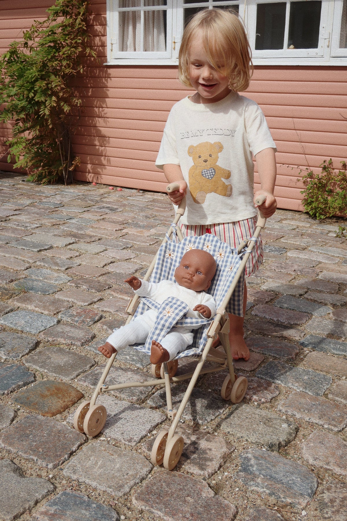 Konges Sløjd Doll Stroller captains blue check