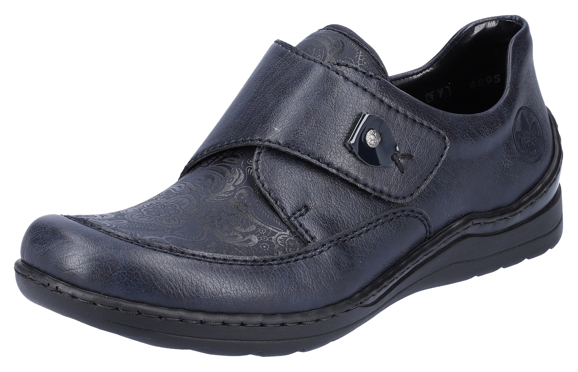 Rieker Klettschuh  mit dezentem Paisley-Muster
