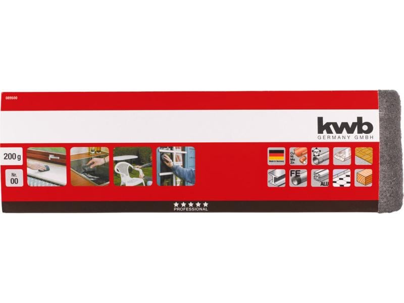 kwb Stahlwolle 200g fein Edelstahlwolle zum Polieren, Mattieren, Feinschleifen und Reinigen von Metall und Holz