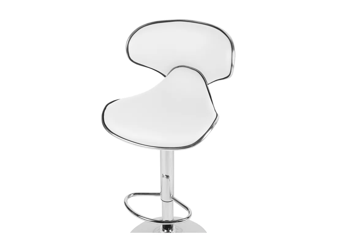 Lot de 2 chaises de bar CONWAY Cuir PU Blanc