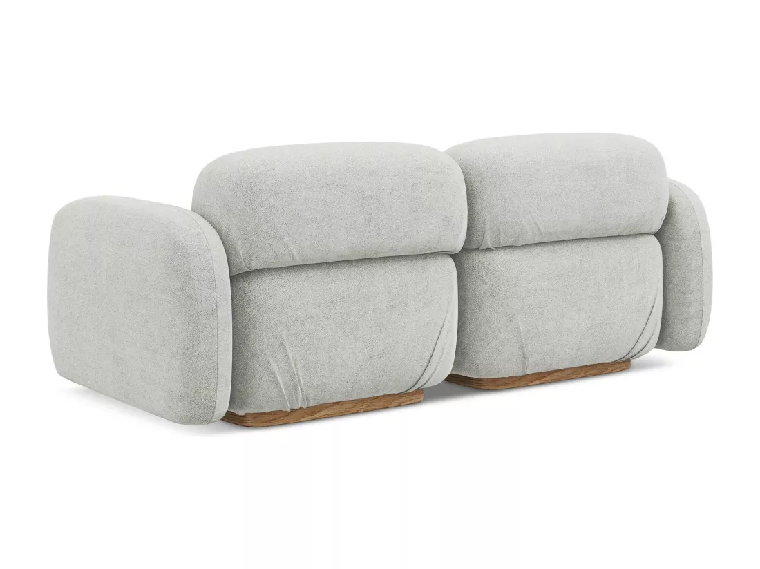 Canapé modulable 3 places en tissu bouclette - argent - AILANI