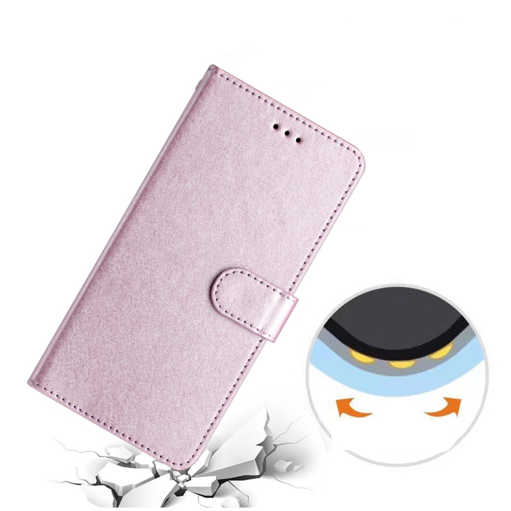iPhone 15 Leder Tasche Flipcover Wallet mit Kartenfächern - Rosa