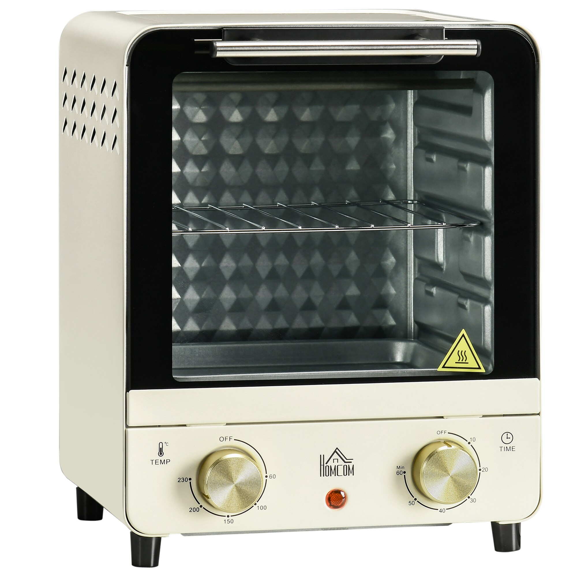 HOMCOM Minibackofen mit Auffangfach weiß 25,5L x 27,5B x 32H cm