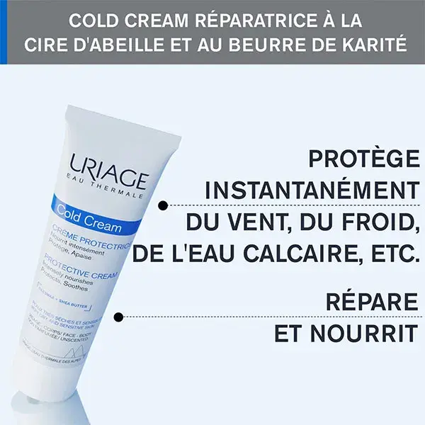 Creme Protetor Uriage Cold Cream para Pele Seca e Sensível 100ml