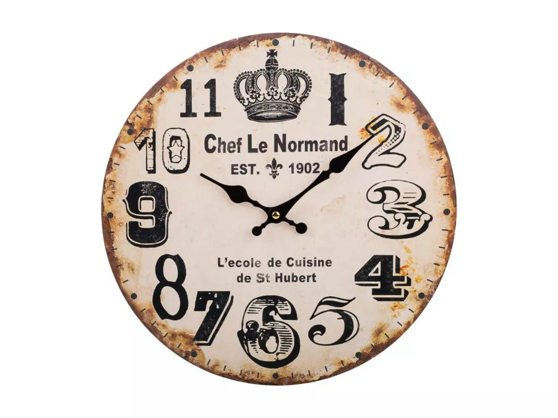 Horloge murale en bois marron d34x2h