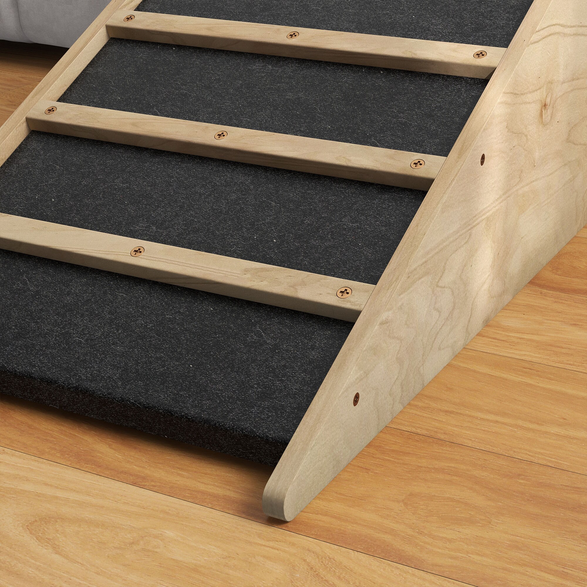 PawHut Haustierrampe mit Neigungswinkel von 30° natur, schwarz 90L x 40B x 45H cm