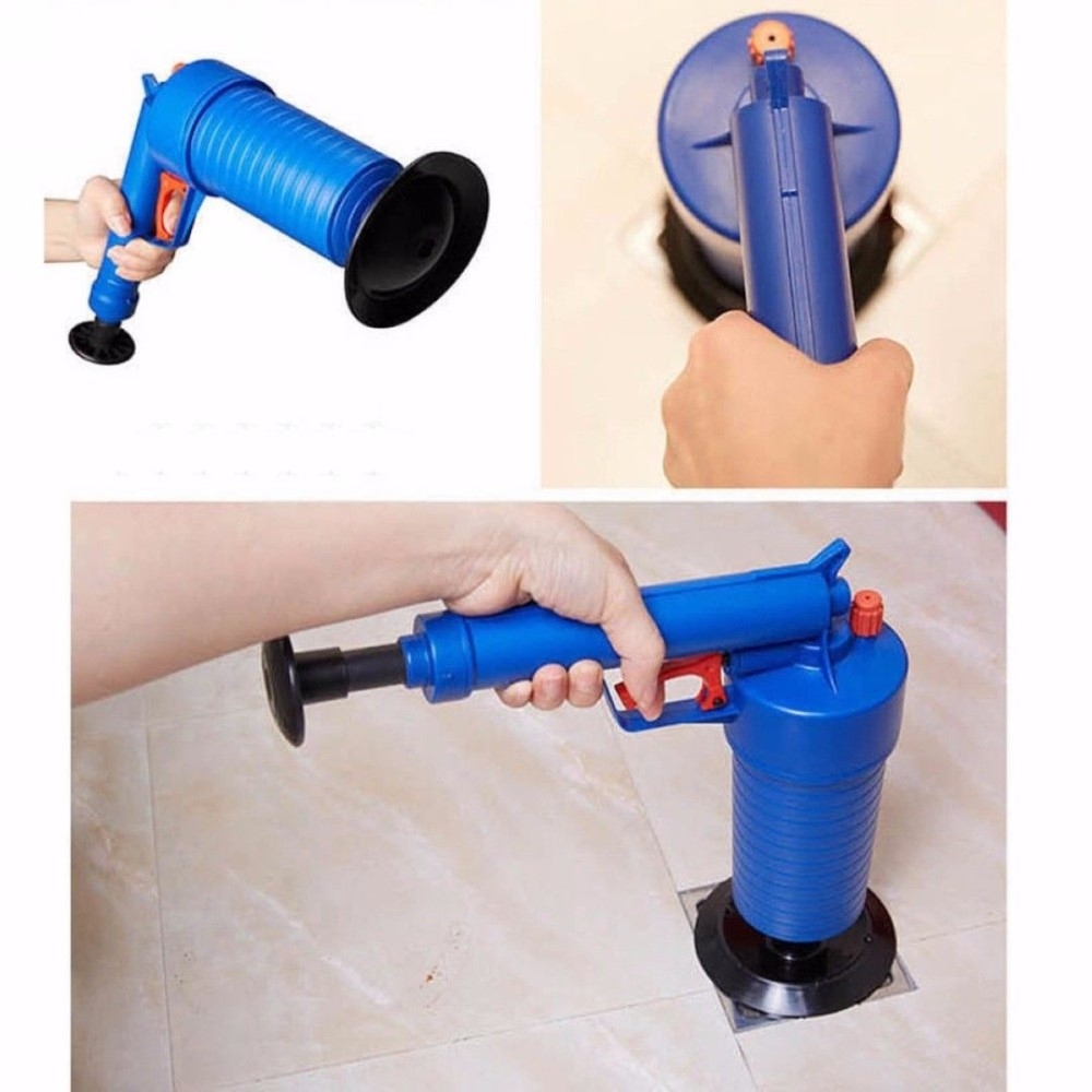 Pressluft Druckluft Rohrreinigungspistole Abfluss Pumpe für WC / Bad / Küche   4 Aufsätze