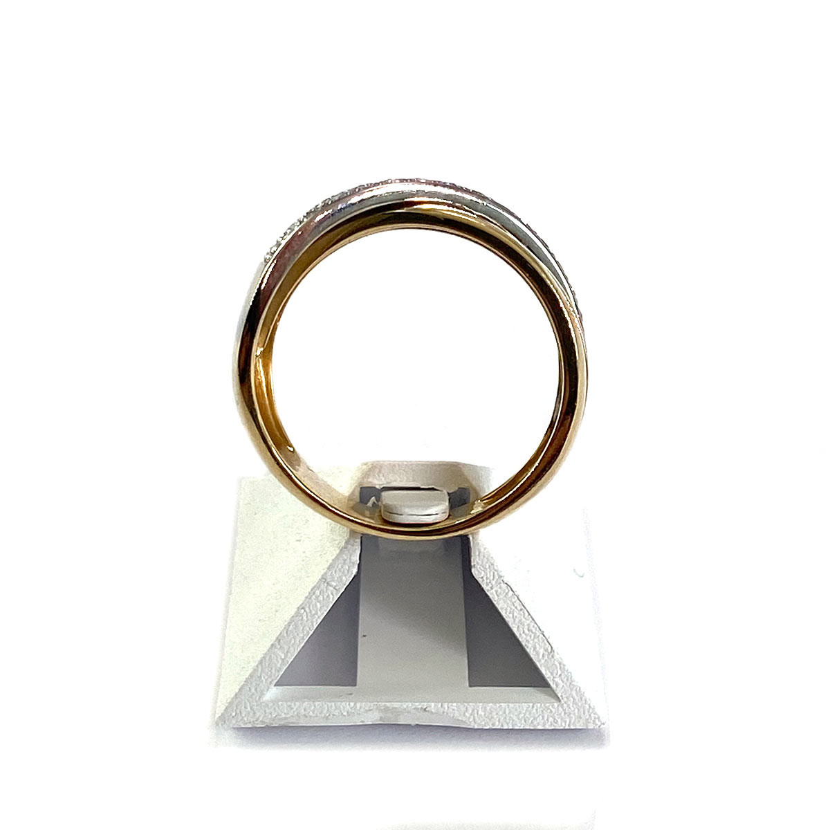 Bague d'occasion 3 ors 750 anneaux croisés diamants
