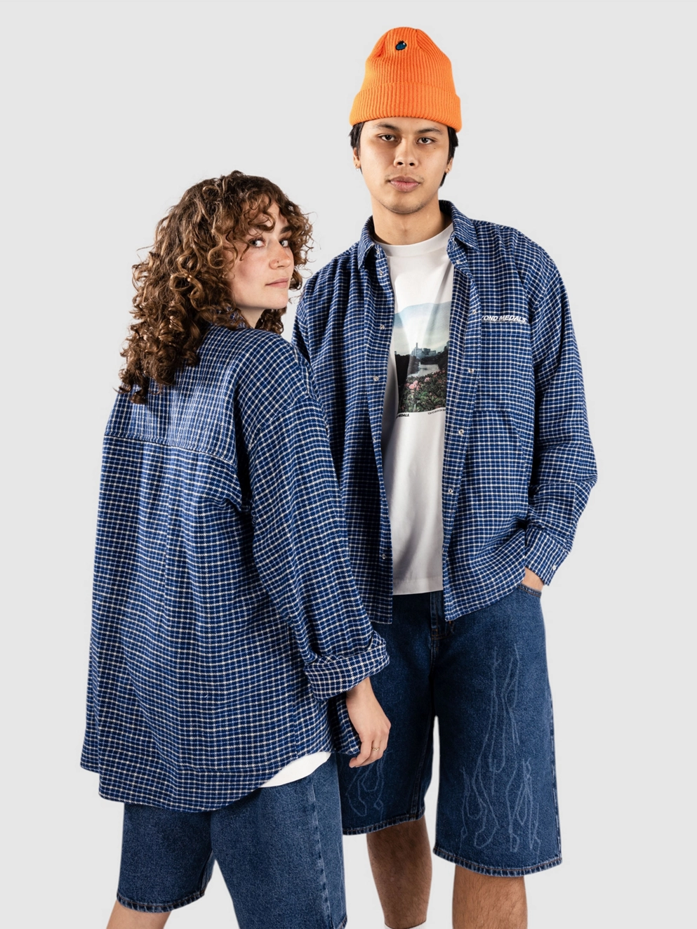 Beyond Medals Checkered Shirt blue