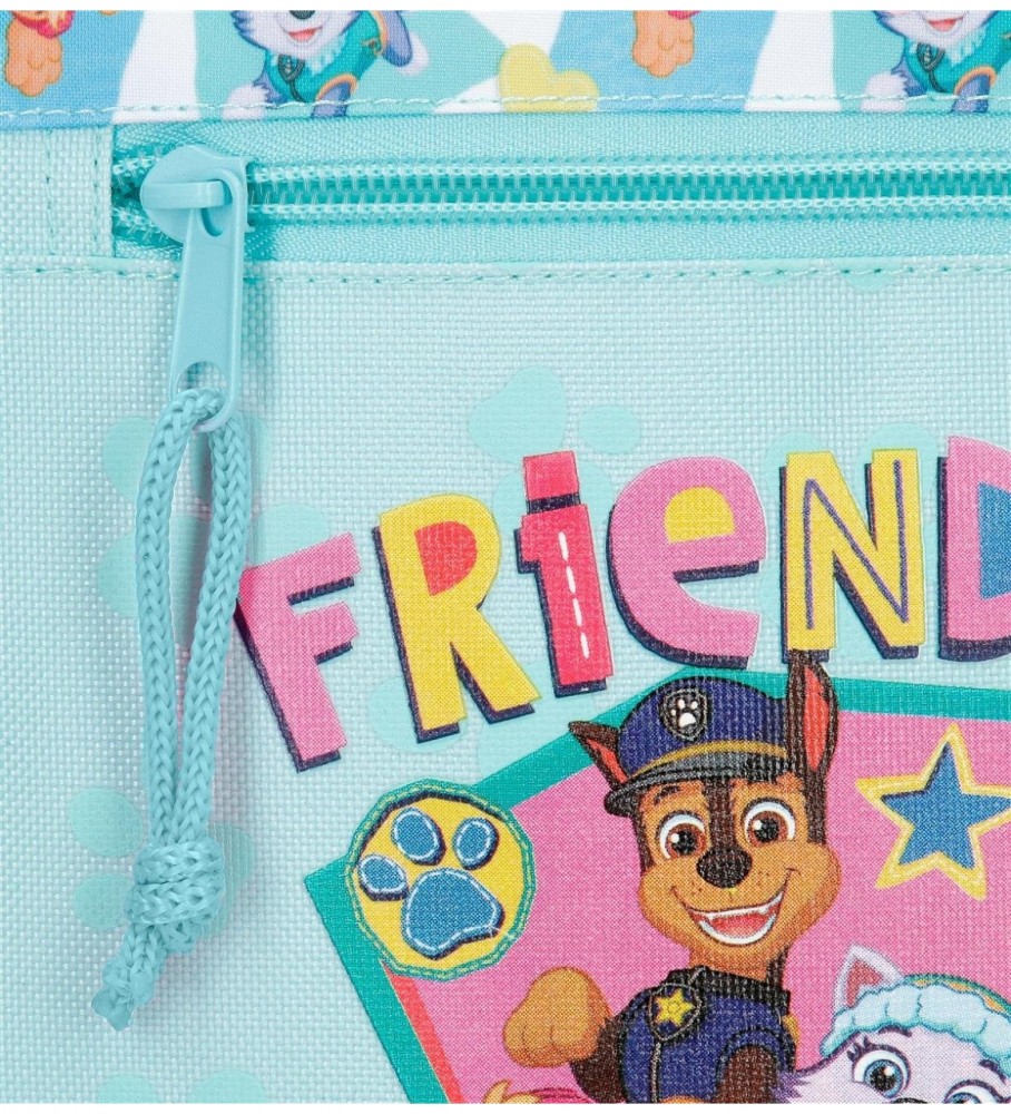 Mochila infantil Joumma Bags Paw Patrol Friendship Fun com rodinhas, cor turquesa.