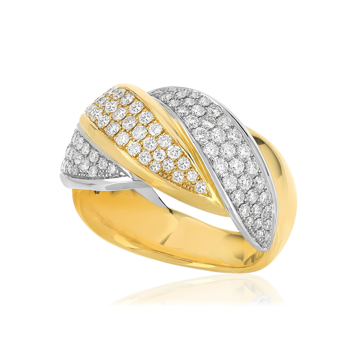 Bague 2 ors 750 diamant