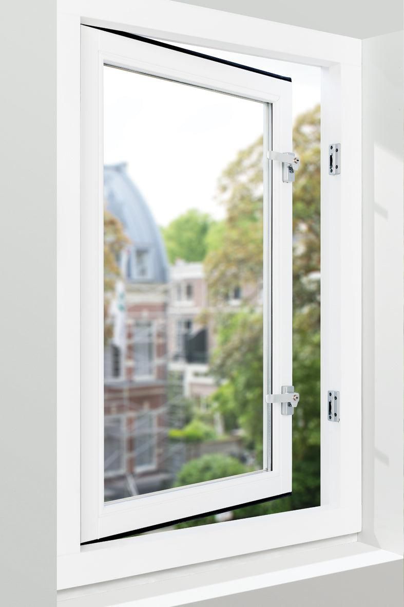 AXA 3329 Veiligheids raamsluiting F1 met cilindersluiting, nok en haakschoot opbouw linksdraaiend - 3329-61-91/GE