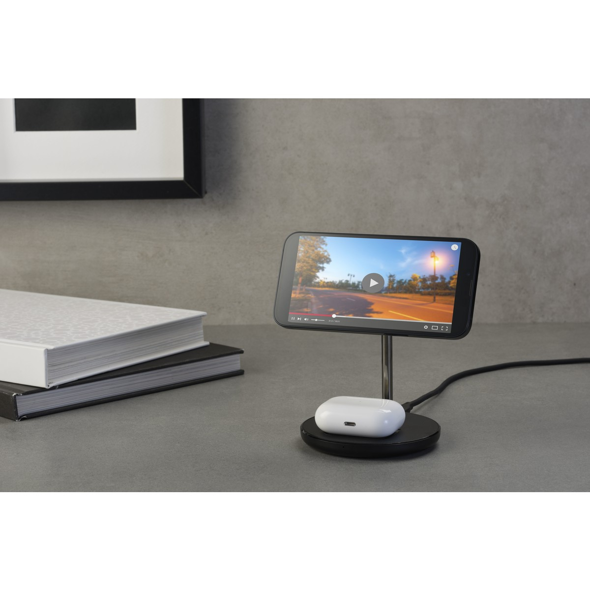 2in1 (7.5W) Mag Duo Wireless Charger Stand MagSafe Ladegerät für Apple iPhone / AirPods - Schwarz