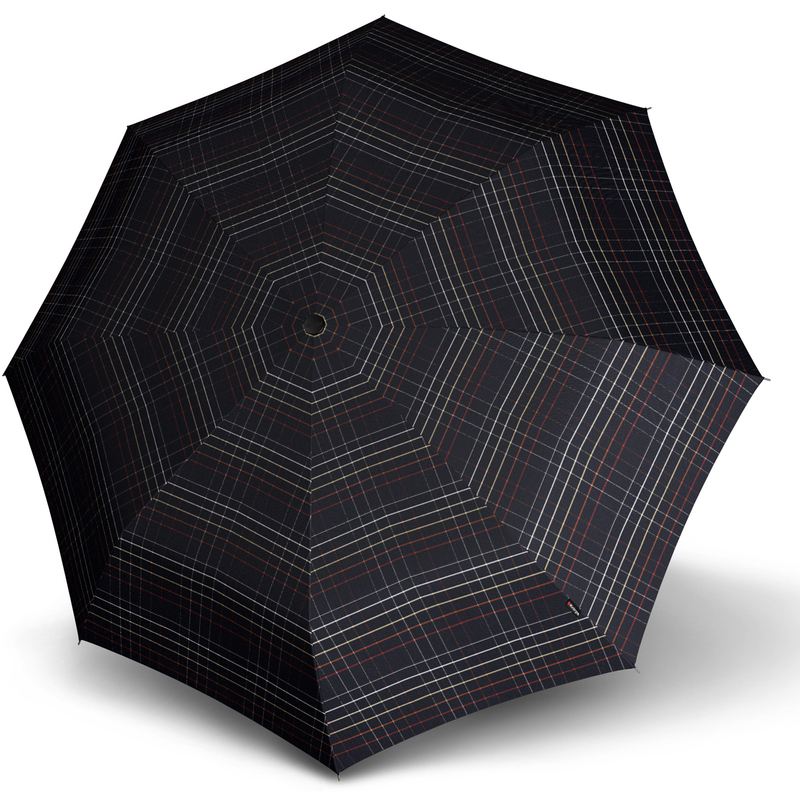 Knirps Regenschirm Duomatic, schwarz kariert