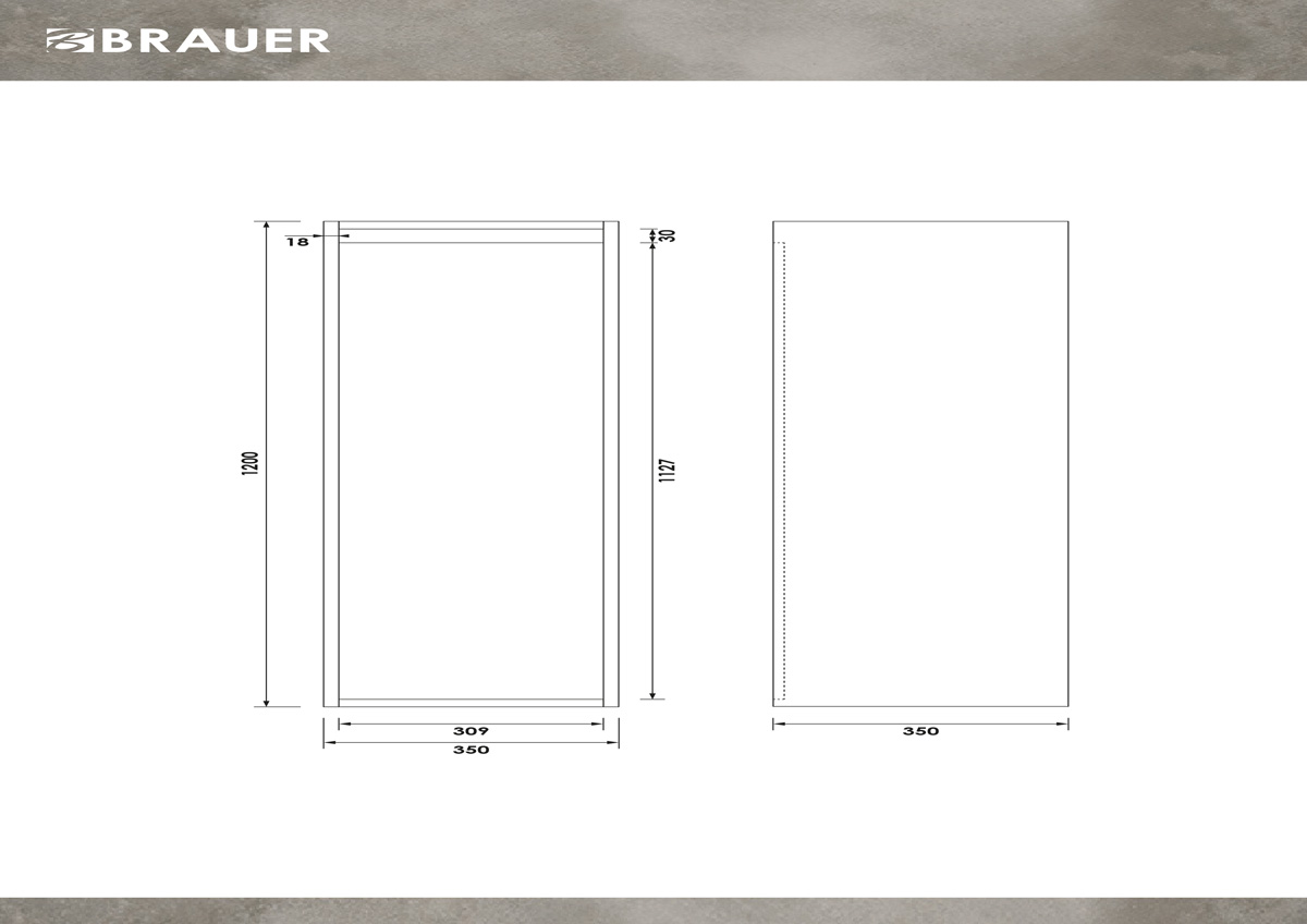 Brauer Adore kolomkast 120cm rechtsdraaiend timber grey
