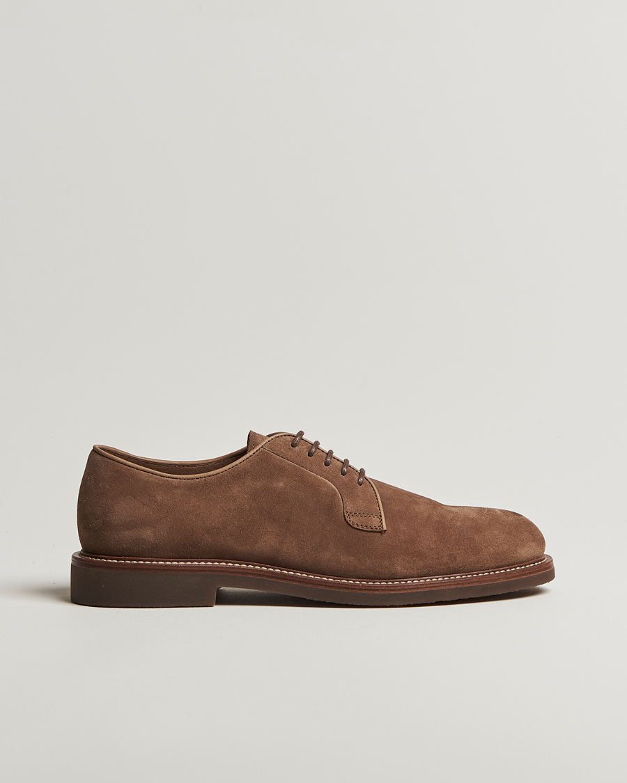 Brunello Cucinelli Plain Toe Derby Brown Suede