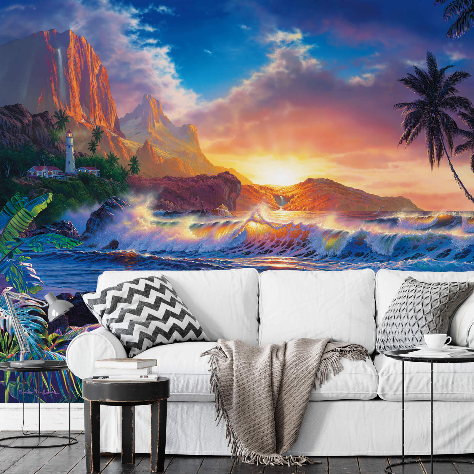 Fototapete DESIGNWALLS 2.0 - bunt-blau - Strand - 2,5 Meter