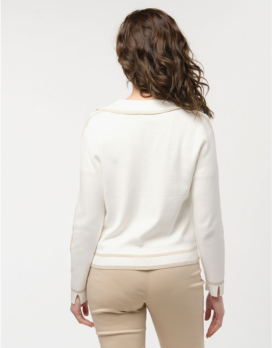 Blouson en maille écru
