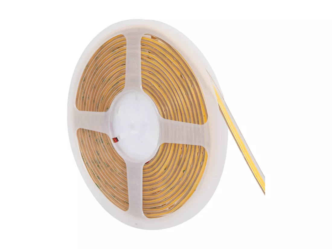 Ruban LED COB 24V DC 320 LED/m 5m IP65 CRI90 Largeur 10 mm Coupe 5 cm 4000K Blanc neutre