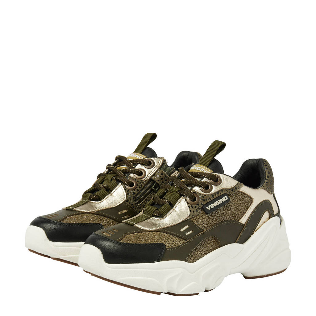 Vingino Vinciachunky leren sneakers groen