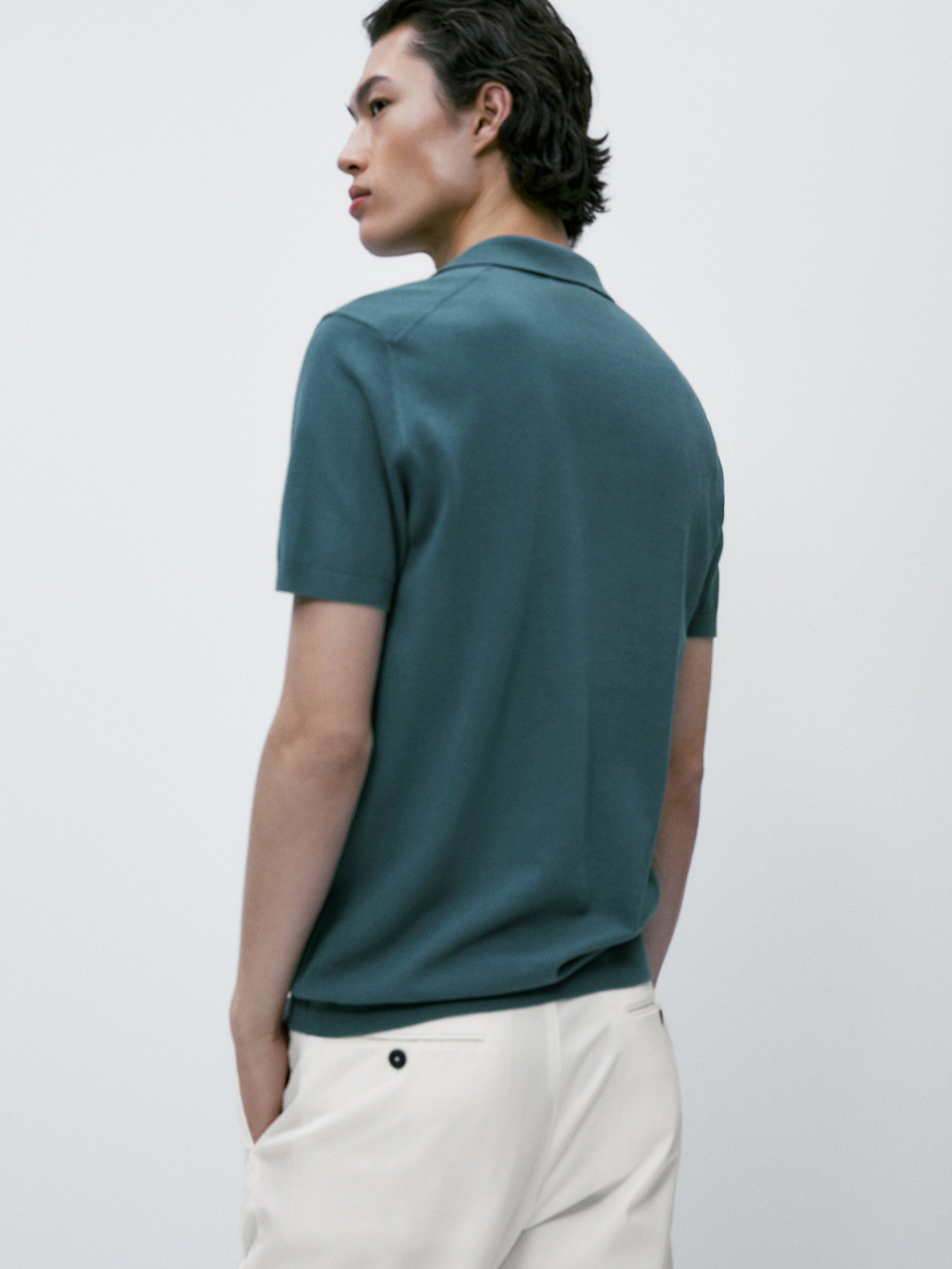 Camisa polo de manga curta estilo mangá - Azul escuro