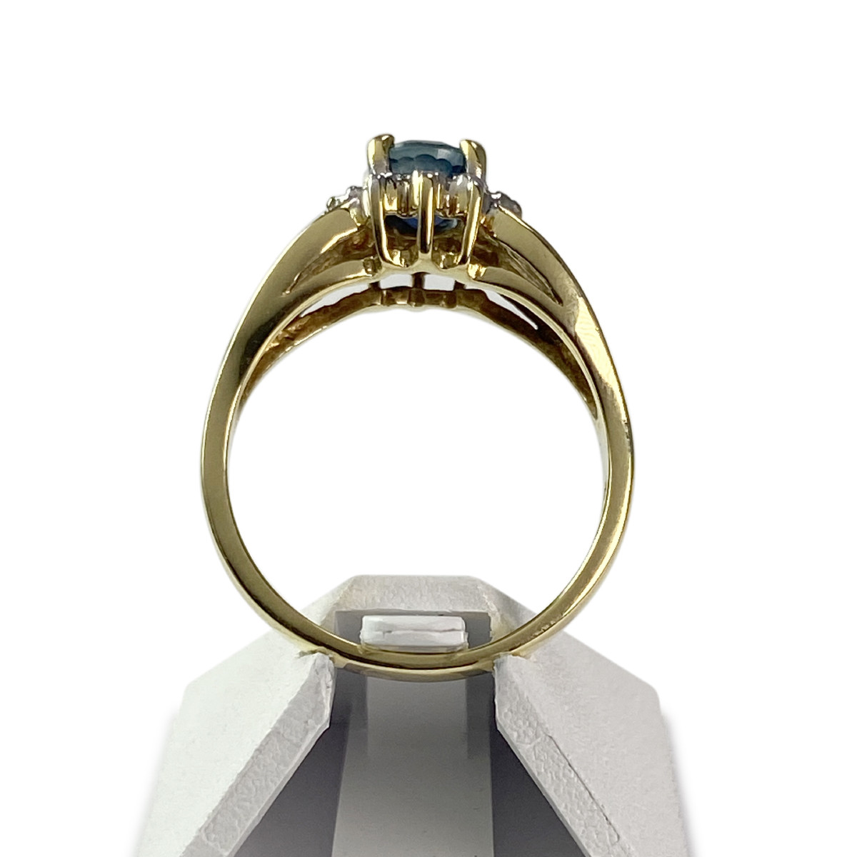 Bague d'occasion or 750 2 tons diamants saphir